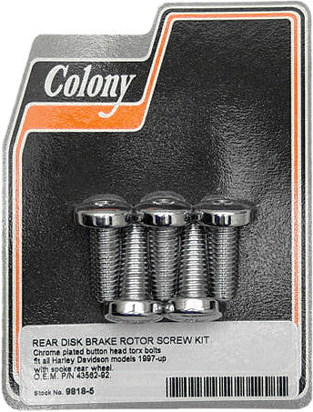 Colony Machine 830-1117 9818-5 BRAKE ROTOR HARDWARE REAR TORX SCREW KIT