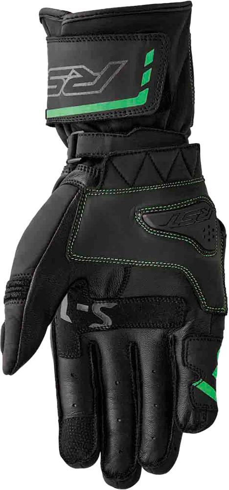 Rst 556-3650212 103650F.GRN-12 S1 GLOVE BLK/FLO-GREEN LEATHER 2XL