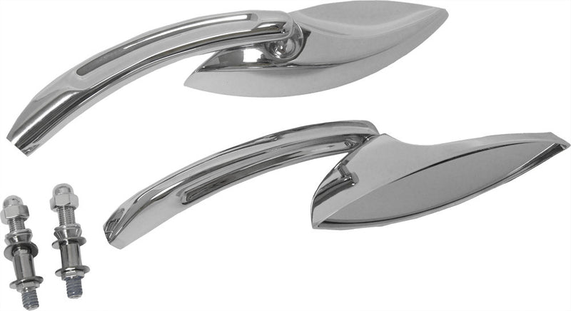 Harddrive 18-222 Mirrors Chrome Eliptical Chrome For Harley Motorcycles 1970-2018