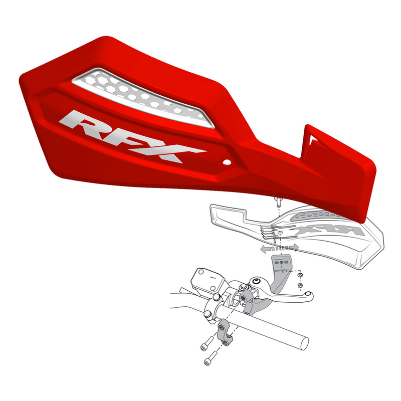 Rfx 739-0747 FXGU 30100 55RD RACE SERIES HANDGUARD RED INC MOUNT KIT