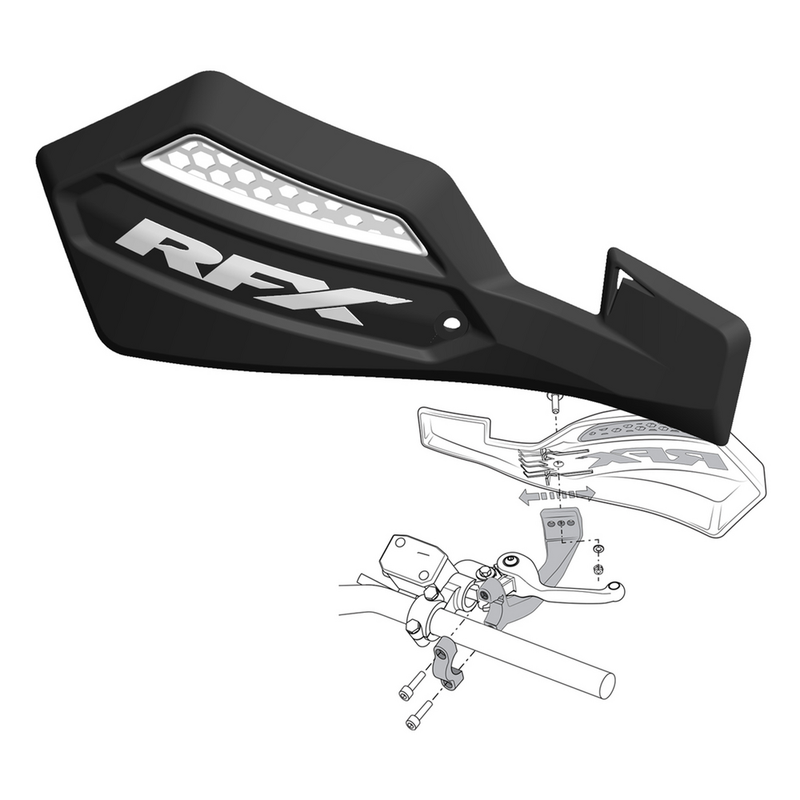 Rfx 739-0743 FXGU 20100 55BK RACE SERIES HANDGUARD BLACK INC MOUNT KIT
