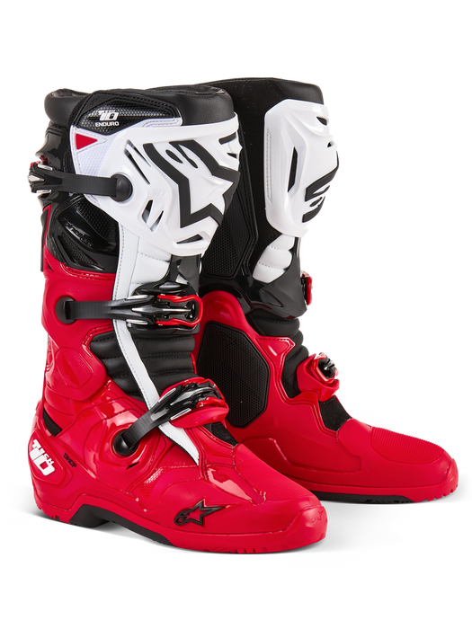 Alpinestars 482-0003814 2010025-3016-14 TECH 10 ENDURO BOOTS BRIGHT RED/BLACK/WHITE 14