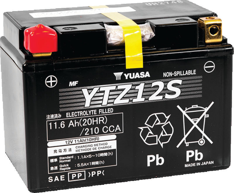 Yuasa Battery YUAM7212A Yuasa YTZ12S Maintenance Free AGM 12-Volt Battery - Photo - Primary