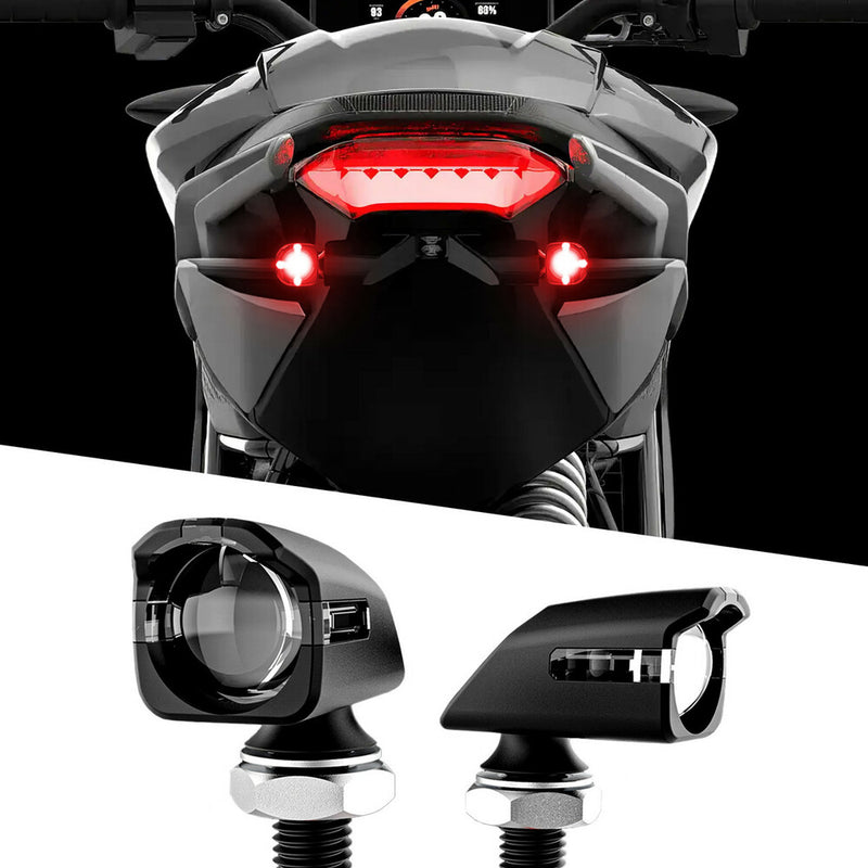 Xk Glow 653-0168 XK034022-RB MINI LED TURN SIGNAL BLACK RED PAIR