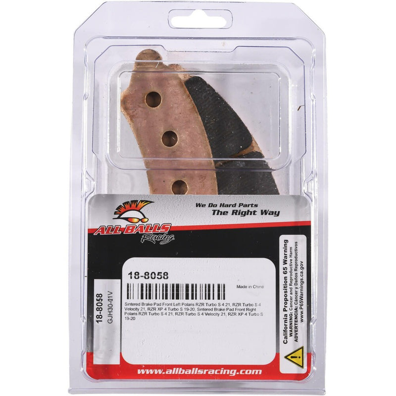 All Balls Brake PAD Kit Sintered - 18-8058 Polaris RZR 2019-2025