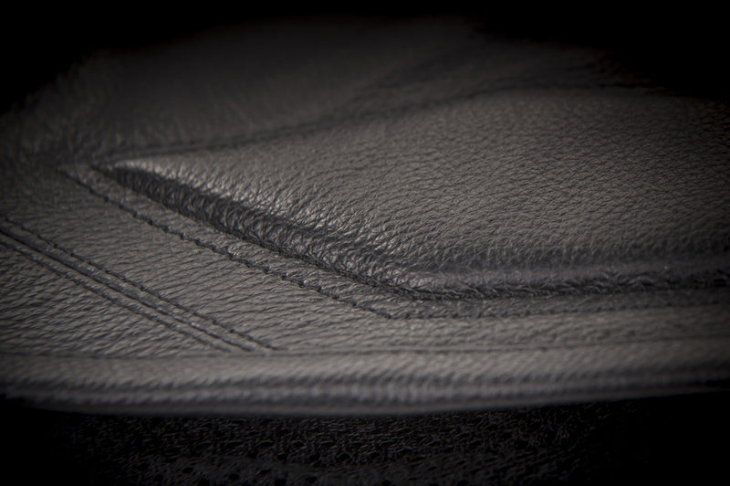 Leather stitching detail on Blockade Vest
