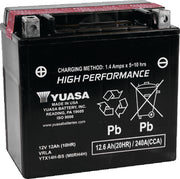 Yuasa Battery YUAM6RH4H Yuasa YTX14H-BS High Performance AGM 12-Volt Battery W/bottle - Photo - Primary
