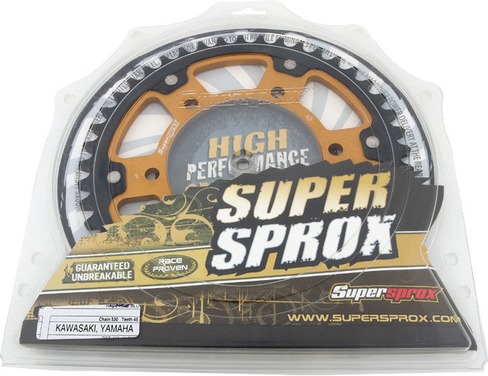 Supersprox Rear Stealth Sprocket Aluminum Steel 45T-530 GLD - RST-479-45-GLD For Kawasaki Ninja 600R / 600R Ninja 1985-1997 | Suzuki 1000 2009-2016
