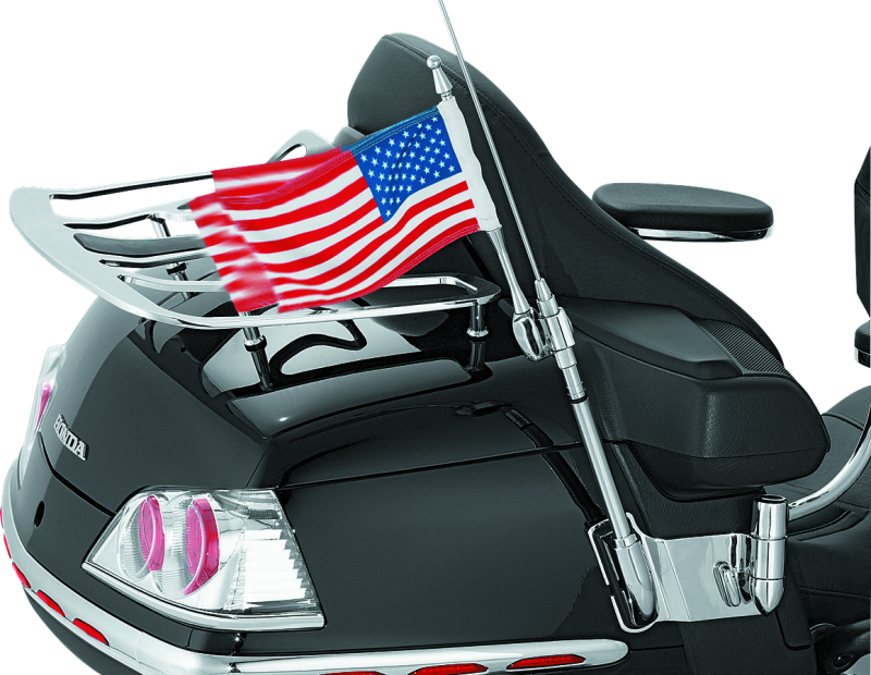 Kuryakyn 4233 Antenna Flag Mount With Flag 01-17 GL1800 Chrome - Photo - Primary