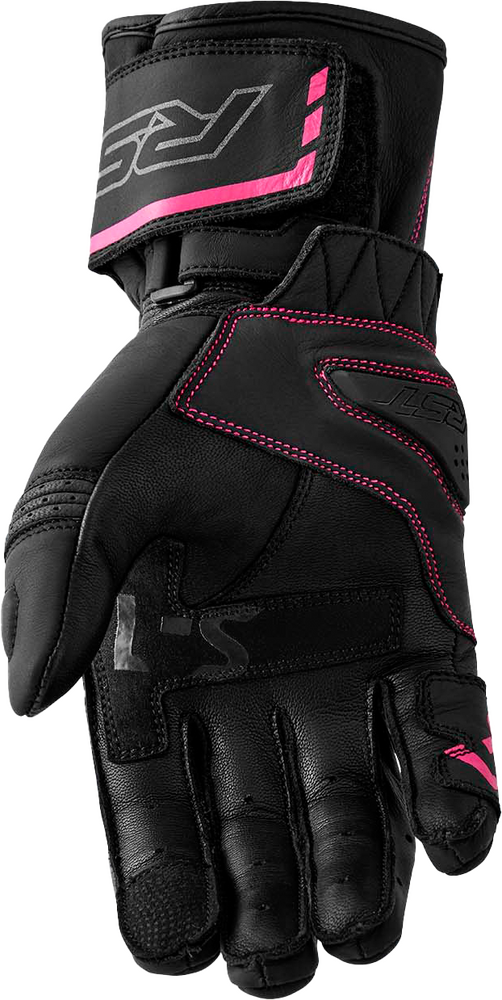 Rst 556-3653108 103653PNK-08 WOMENS S1 GLOVE BLACK/PINK LEATHER LG