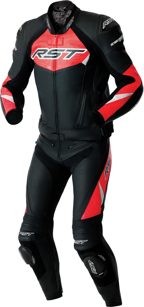 Rst 556-3635242 103635F.RED-42 TRACTECH EVO D3O JACKET BLK/FLO RED LEATHER MD
