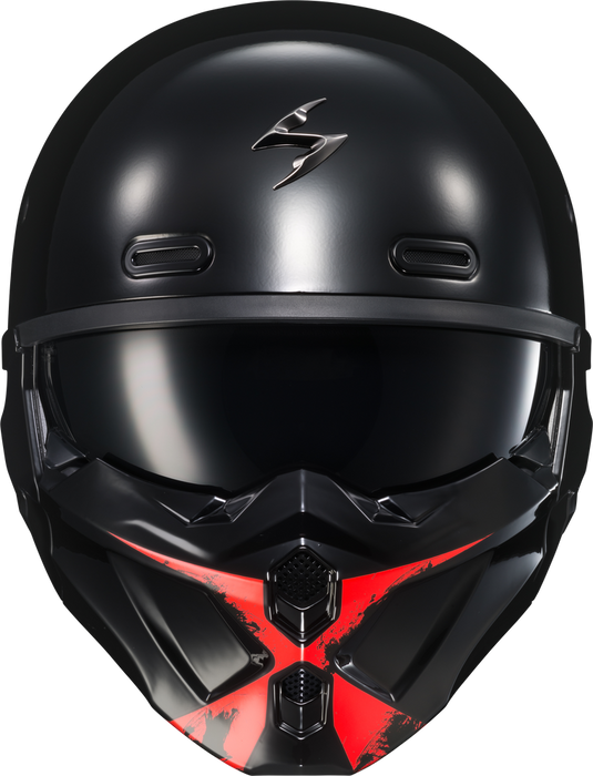 scorpion covert x helmets Covert X Face Mask Ray Gloss Red