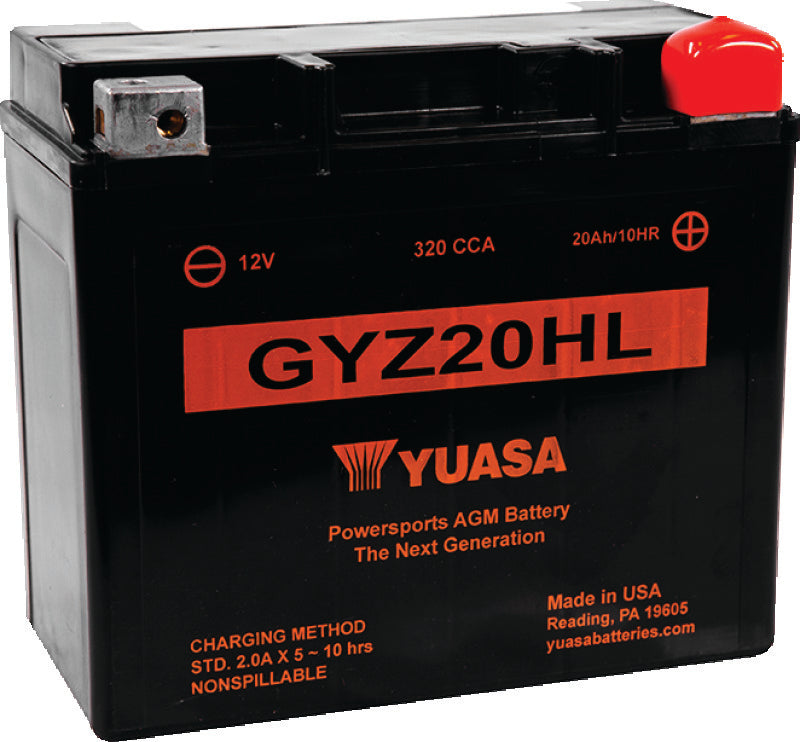 Yuasa Battery YUAM720GH Yuasa GYZ20HL High Performance Maintenance Free AGM 12-Volt Battery - Photo - Primary