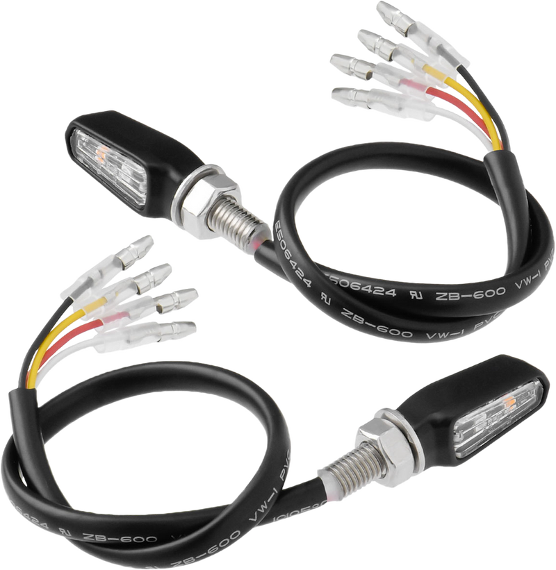 Zeta 634-0109 ZR46-0109 701 LED TURN SIGNALS W/TAILLIGHT BLK W/CLR LENS PR
