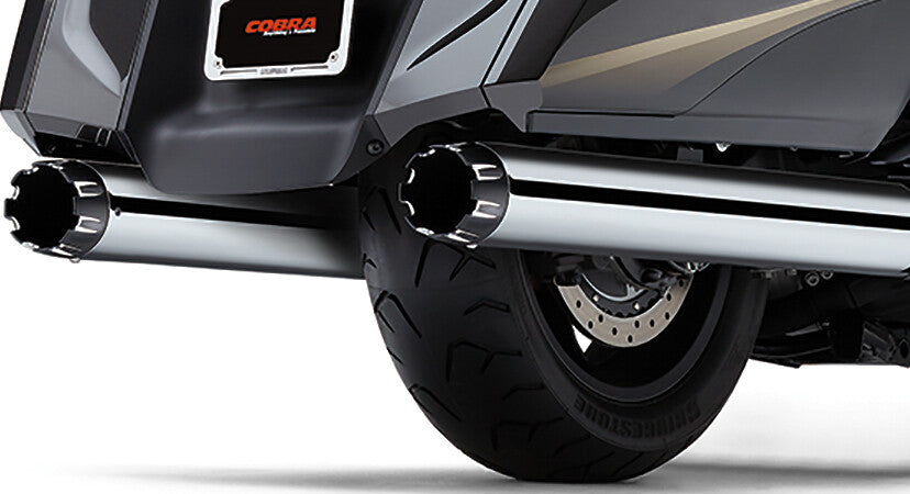 Cobra 82-97077 1219 4" SLIP ON DUAL CUT TIPS CHR HON GL1800/F6B