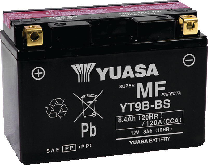 Yuasa Battery YUAM629B4 Yuasa YT9B-BS Maintenance Free 12-Volt AGM Battery W/bottle - Photo - Primary
