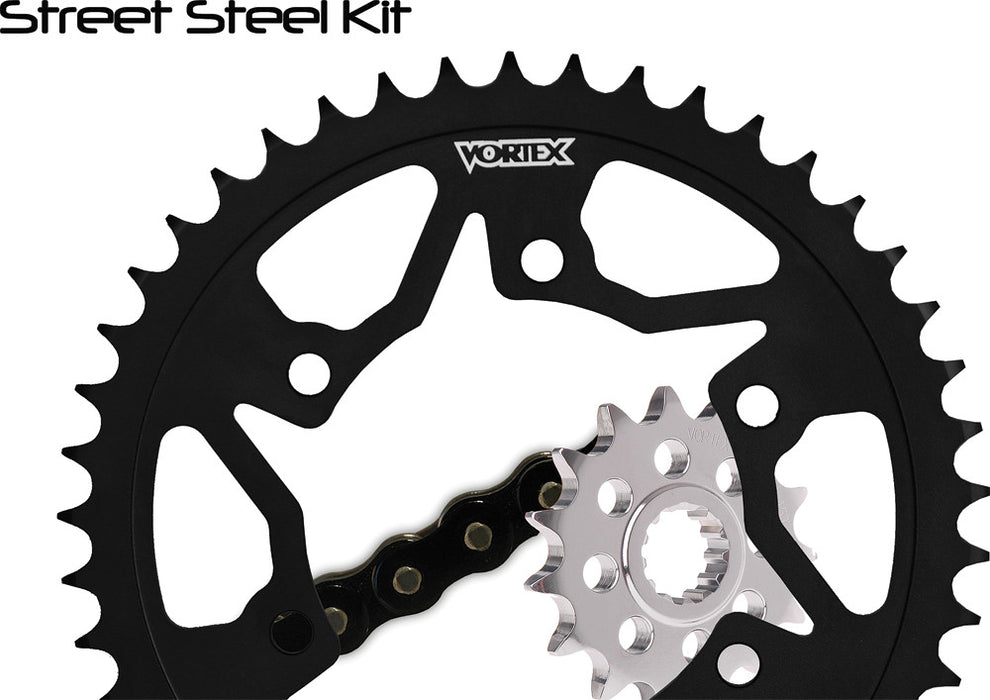 Vortex 3-CK6132 CK6132 SPROCKET/CHAIN KIT STL/STL 16/45T SIL SX3 525-114L BLK