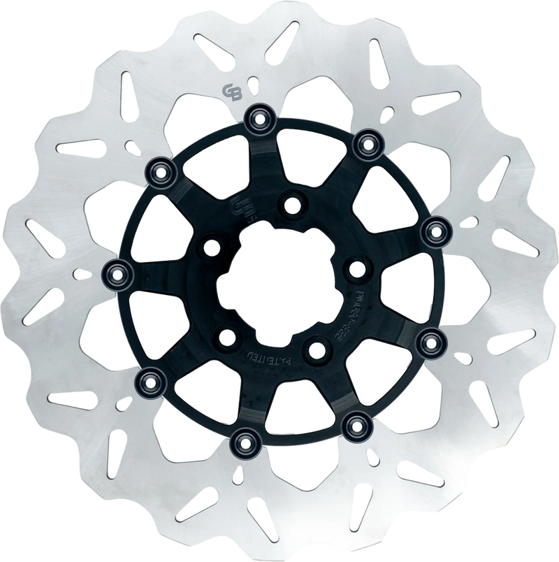 Gbrakes Rotor 12.5" Floating Wave Front Black - GBDU007 For Harley Motorcycles 2000-2013