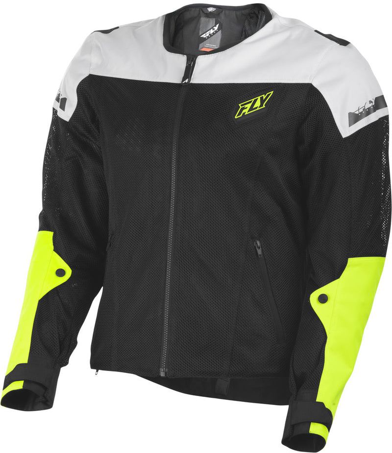 Fly Racing 477-4075S #6179 477-4075~2 FLUX AIR MESH JACKET BLACK/HI-VIS SM