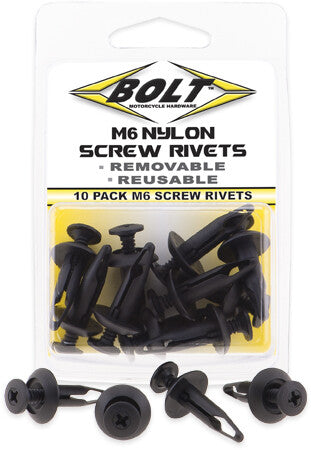 Bolt 020-00176 2005-6SCRW M6 SCREW RIVET KIT 10/PK