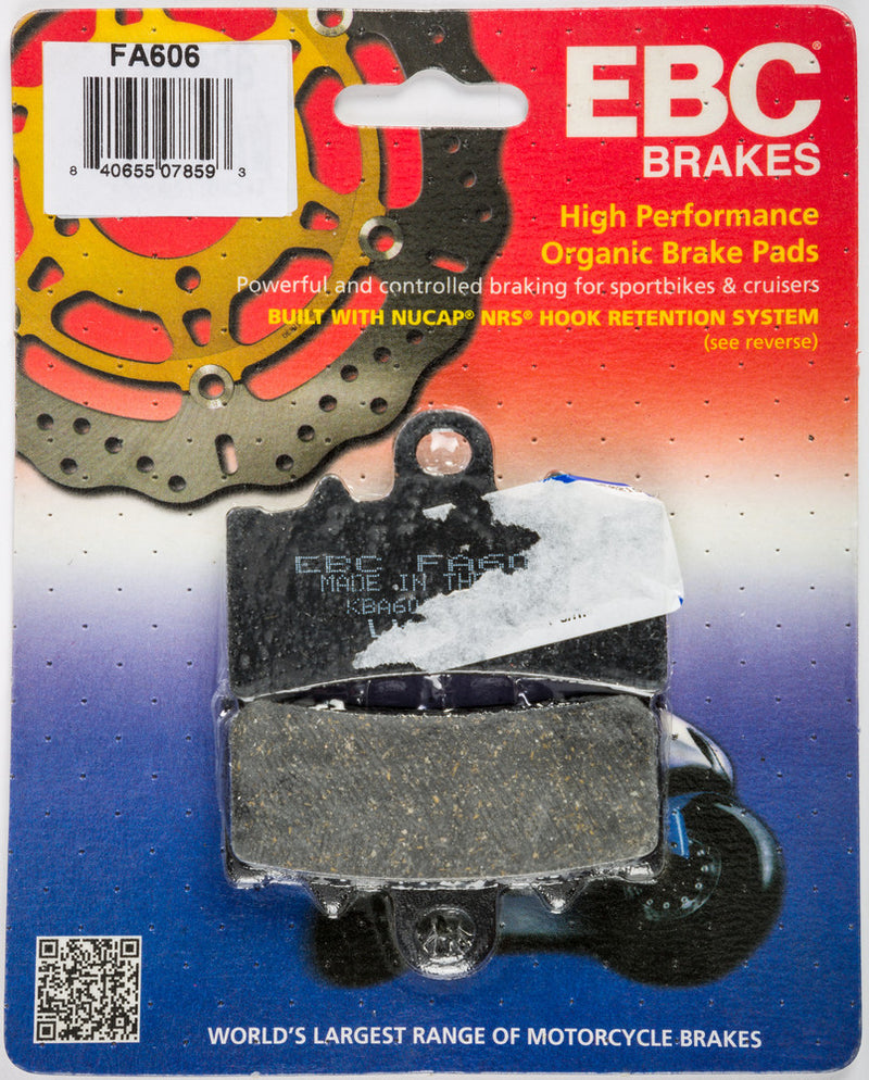 EBC Brake Pads Organic - FA606 For BMW G310GS / G310R 2017-2020 | Husqvarna Vitpilen 401 / Svartpilen 401 2018-2024 | KTM 390 2015-2024