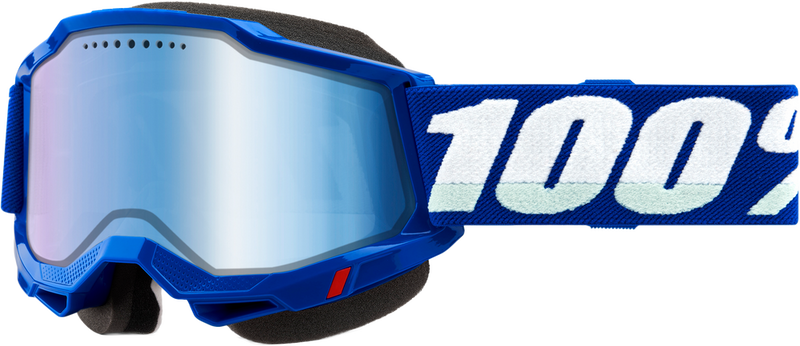 100% 610-5432 50022-10009 ACCURI 2 SNOWMOBILE GOGGLE BLUE W/ BLUE MIRROR LENS