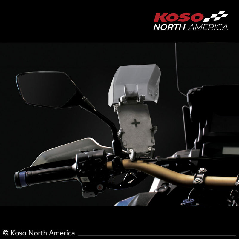 Koso North America 27-5972 QR005000 ARMOR CHARGER PHONE MOUNT W/VISOR BLACK