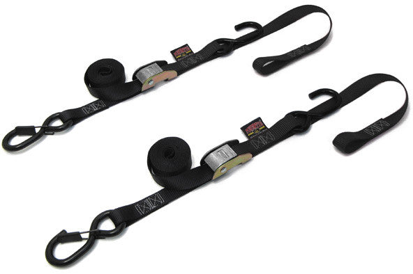 Powertye TIE-Down CAM SEC Hook Soft-TYE 1"X6' Black Pair - 23622-S