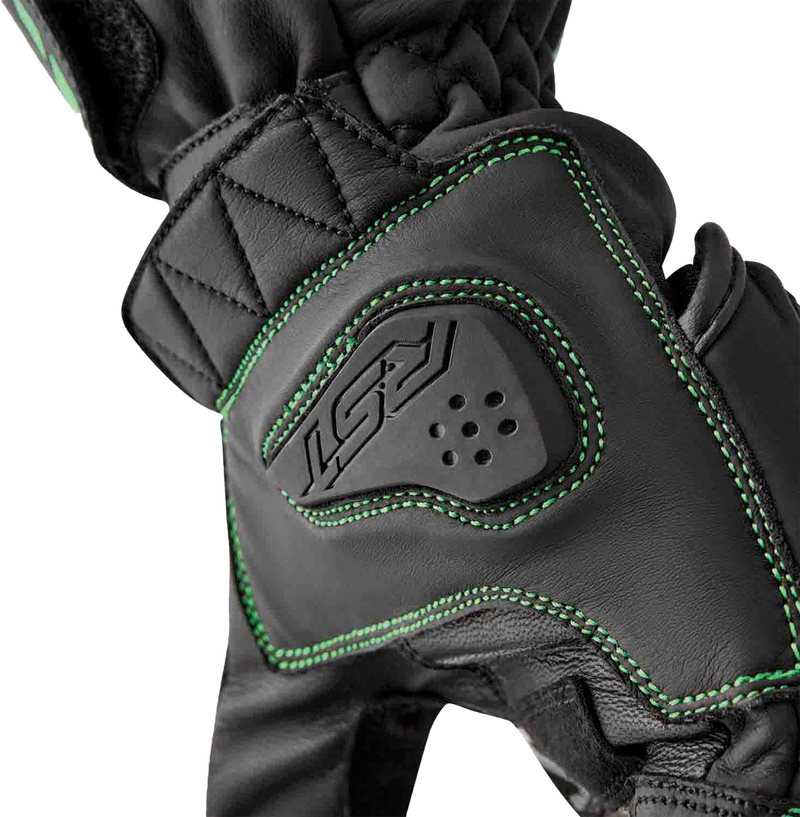 Rst 556-3650212 103650F.GRN-12 S1 GLOVE BLK/FLO-GREEN LEATHER 2XL