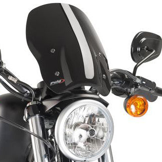 Puig Hi-tech Parts 561-06290BK 9283N WINDSCREEN NAKED NEW GEN BLACK `04-UP XL (EX 48)