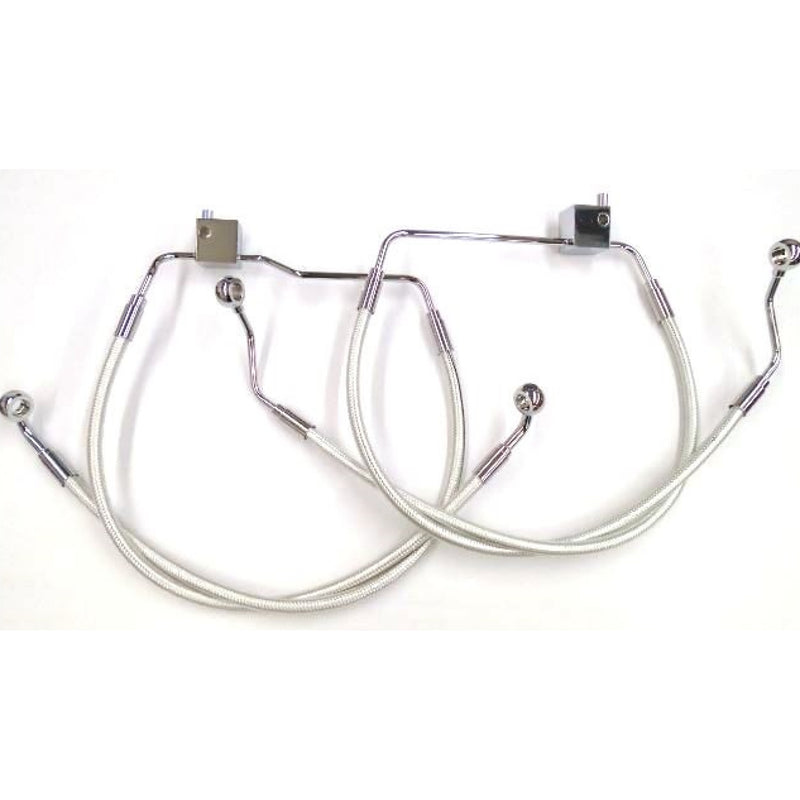 Magnum Shielding Designer Series Front Lower Brake Line Kit Sterling Chromite II - 37018 For Harley Touring 2014-2019