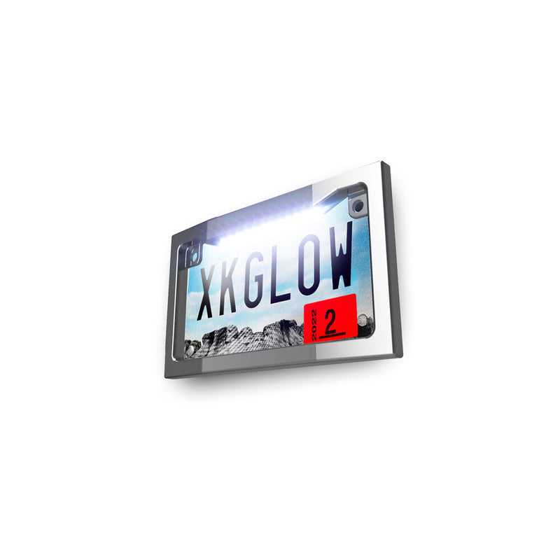 Xk Glow 653-0060 XK034019-W LIGHTED LICENSE PLATE FRAME CHROME