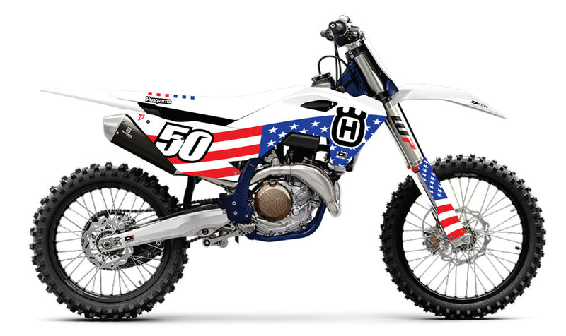 D'cor Visuals D-Cor Comp Kit USA 25 Husqvarna TC FC 125-450 WHT BG - 20-70-201 Husqvarna Dirt Bikes 2025