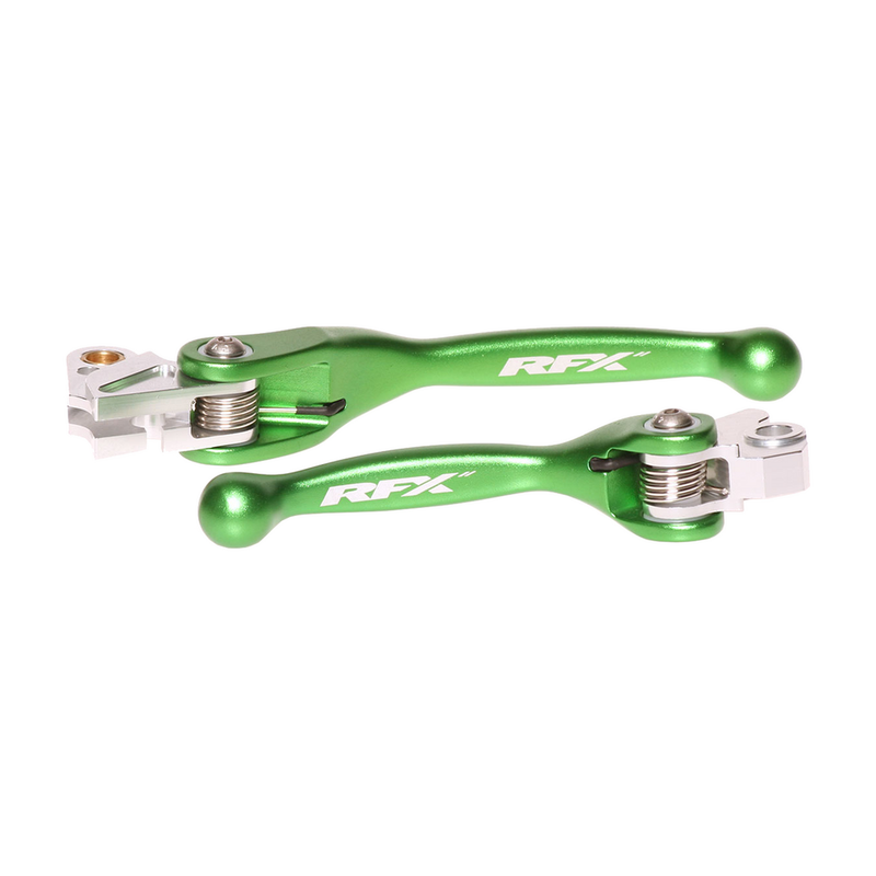 RFX Flexible Lever SET Green - FXFL 20100 55GN Kawasaki KX 250 / KX 450 2004-2012