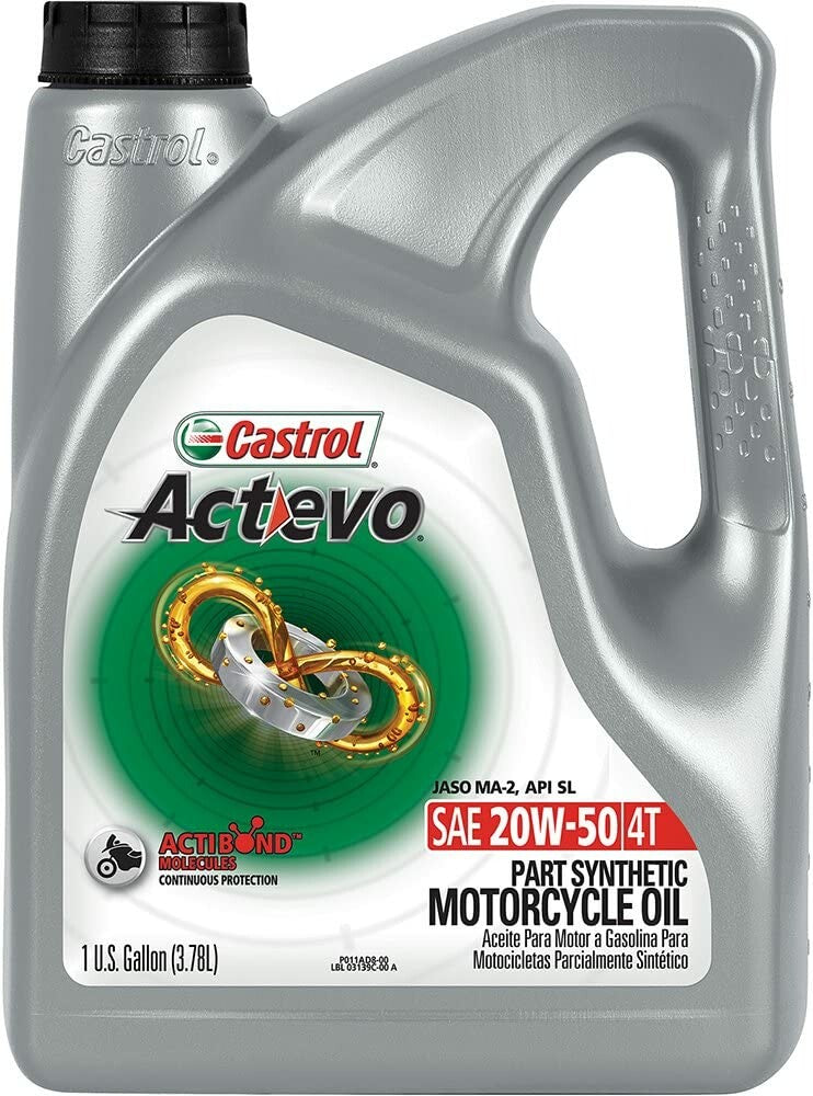 Castrol 83-1465 15D7D1 ACT>EVO SYNTHETIC BLEND OIL 4T 20W50 1GAL