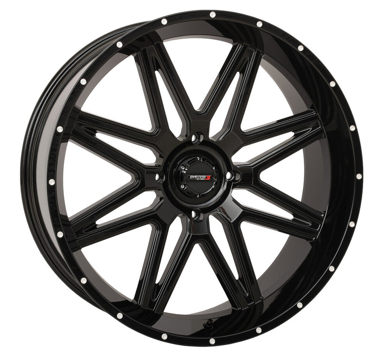 System 3 ST7 Wheel 24X9 5+4 (0MM) 4/137 Gloss Black - 24S3-7137 For Honda Pioneer 2016-2023 | Bombardier Outlander 2003-2006