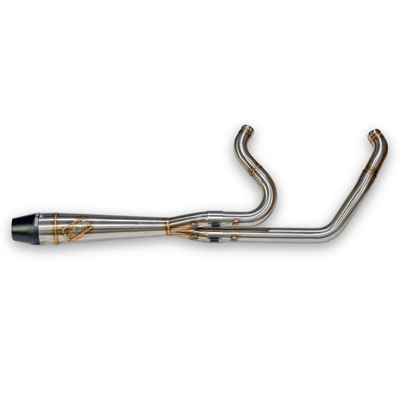 Sawicki Intmdtr M8 Softail MID Brushed SS W Black END CAP - 930-02624 For Harley Softail 2018-2025