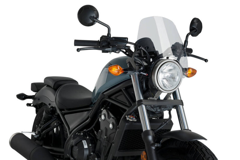 Puig Hi-Tech Parts Windscreen Naked NEW GEN Sport Clear - 3829W Honda Rebel 2017-2023