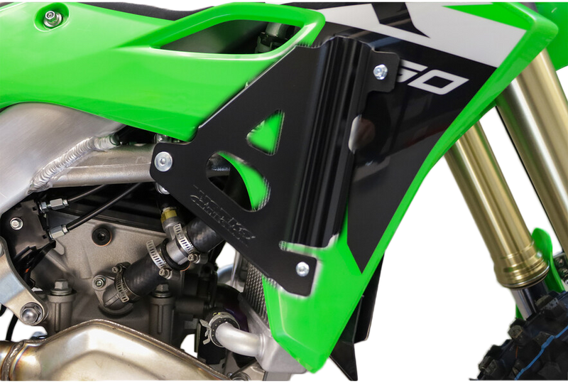 Works Radiator Braces Black - 18-B301 Kawasaki KX 450 2024-2025