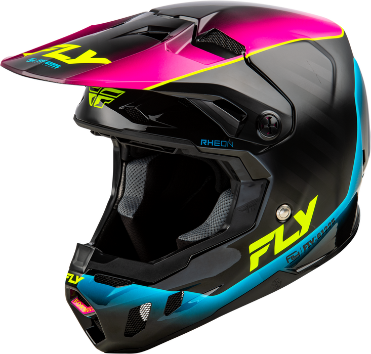 Fly Racing M73-4350YL YOUTH FORMULA CC UNDERGLOW HELMET BLACK/PINK/BLUE YL