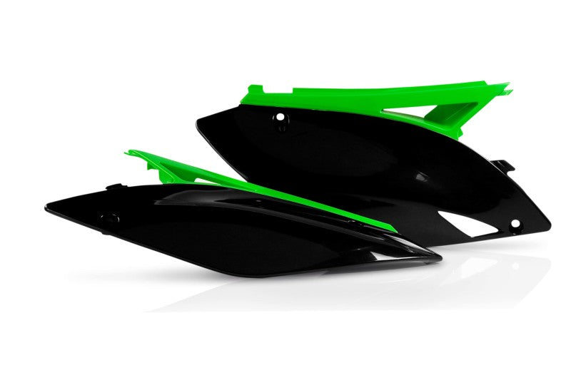 Acerbis 2141730215 09-12 Kawasaki KX250F/ KX450F Side Panels - Black/green - Photo - Primary