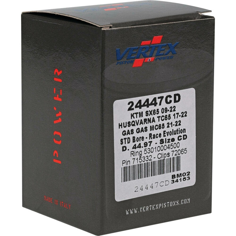 Vertex Piston Kit Cast Race Evolution 44.97/Standard KTM Husqvarna GAS - 24447CD For Husqvarna TC 65 2017-2024 | KTM SX 65 2009-2024