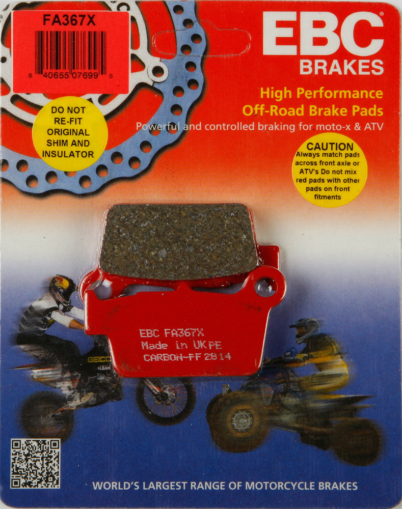 EBC Brake Pads - FA367X For Yamaha Dirt Bikes 2003-2020 | Beta Dirt Bikes 2008-2012 | Kawasaki KX 250 / KX 450 / 450 2004-2017