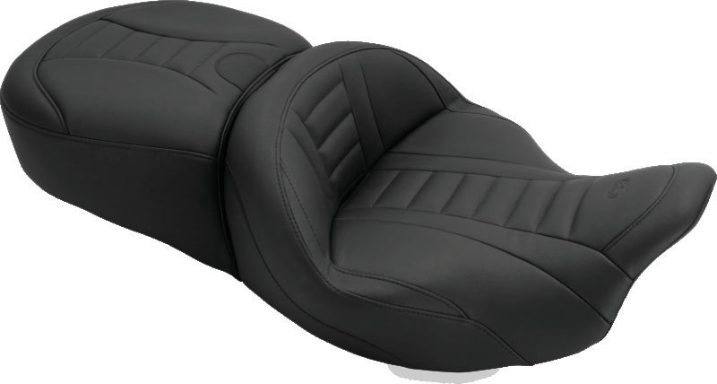 Mustang Motorcycle 79006 Mustang 08-21 Harley Electra Glide, Rd Glide, Rd King, Str Glide Touring 1PC Seat Deluxe - Black - Photo - Primary