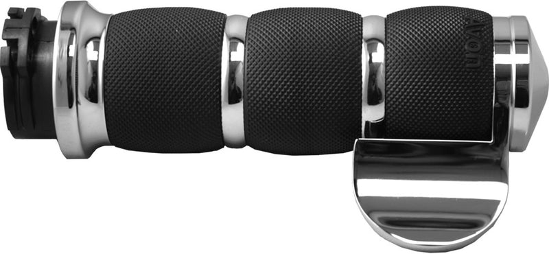 Avon Air Cushioned Grips W Cable Throttle Boss Chrome - AIR-90-BOSS For Harley Motorcycles 1984-2018