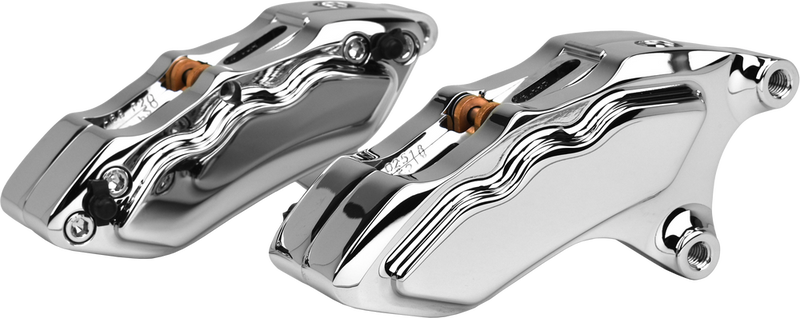 Hawg Halters Inc 6 Pist Front Dual Caliper Kit Chrome W 11.8" Rotor - FKDDCC6018D For Harley Motorcycles 2006-2023