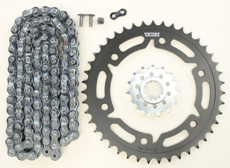 Vortex Sprocket Chain Kit Steel Steel 15/43T SIL RX3 520-114L Black - CK6341 Honda CBR1000RR 2004-2005