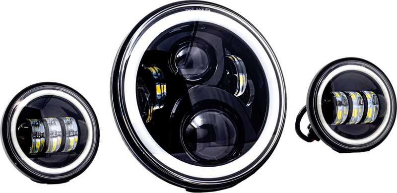 Letric Lighting Co 850-09671 LLC-CC-7B 7" LED BLUE HEADLIGHT HALO W/ MNT ADAPTER