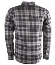 Rear angle of the Marksman Flannel in grey and black
