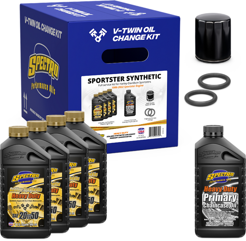 Spectro V-Twin Full OIL Service Kit XL Synthetic - 311472 For Harley Sportster 1986-2022